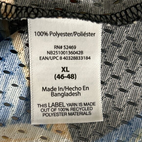 Skull Floral Day of the Dead Tank Top Y2K Mesh Long-Line, Size XL - Picture 11 of 13